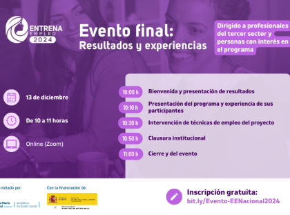 “Entrena Empleo 2024” hará balance del programa y dará voz a sus participantes en un evento online e